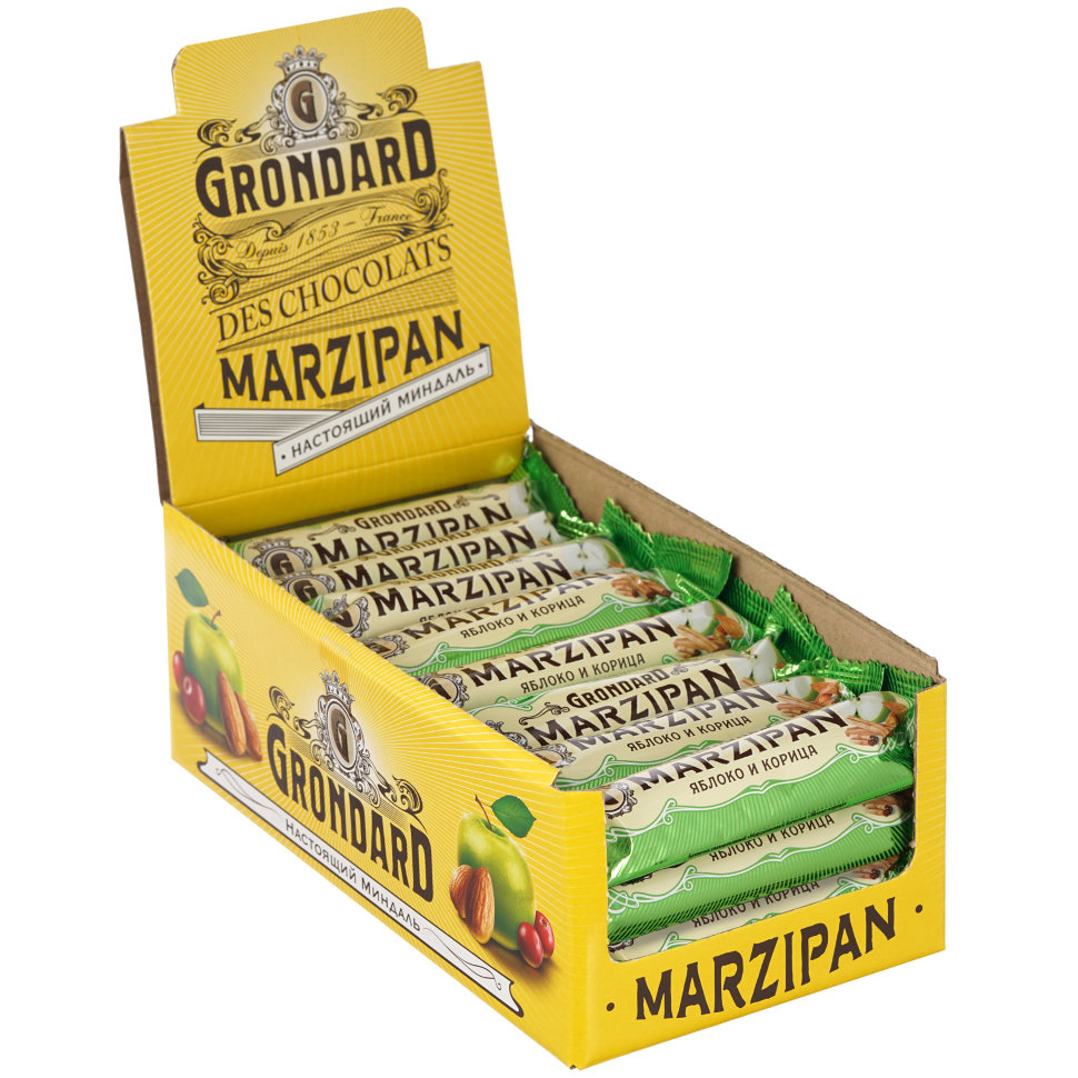  TM Grondard     (9388) Батончики глазированные Марципановые Яблоко-Корица, (24шт по 50г)     в Энгельсе