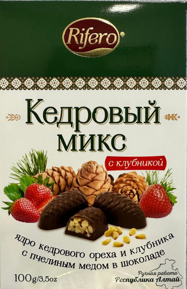 №1 Риф и ко Конфеты "Кедровый микс КЛУБНИКА" 100г     в Энгельсе