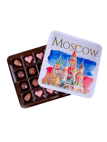  Конфеты шоколадны MOSCOW(металлическая коробка)195г) в Энгельсе